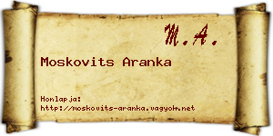 Moskovits Aranka névjegykártya
