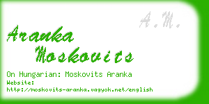 aranka moskovits business card